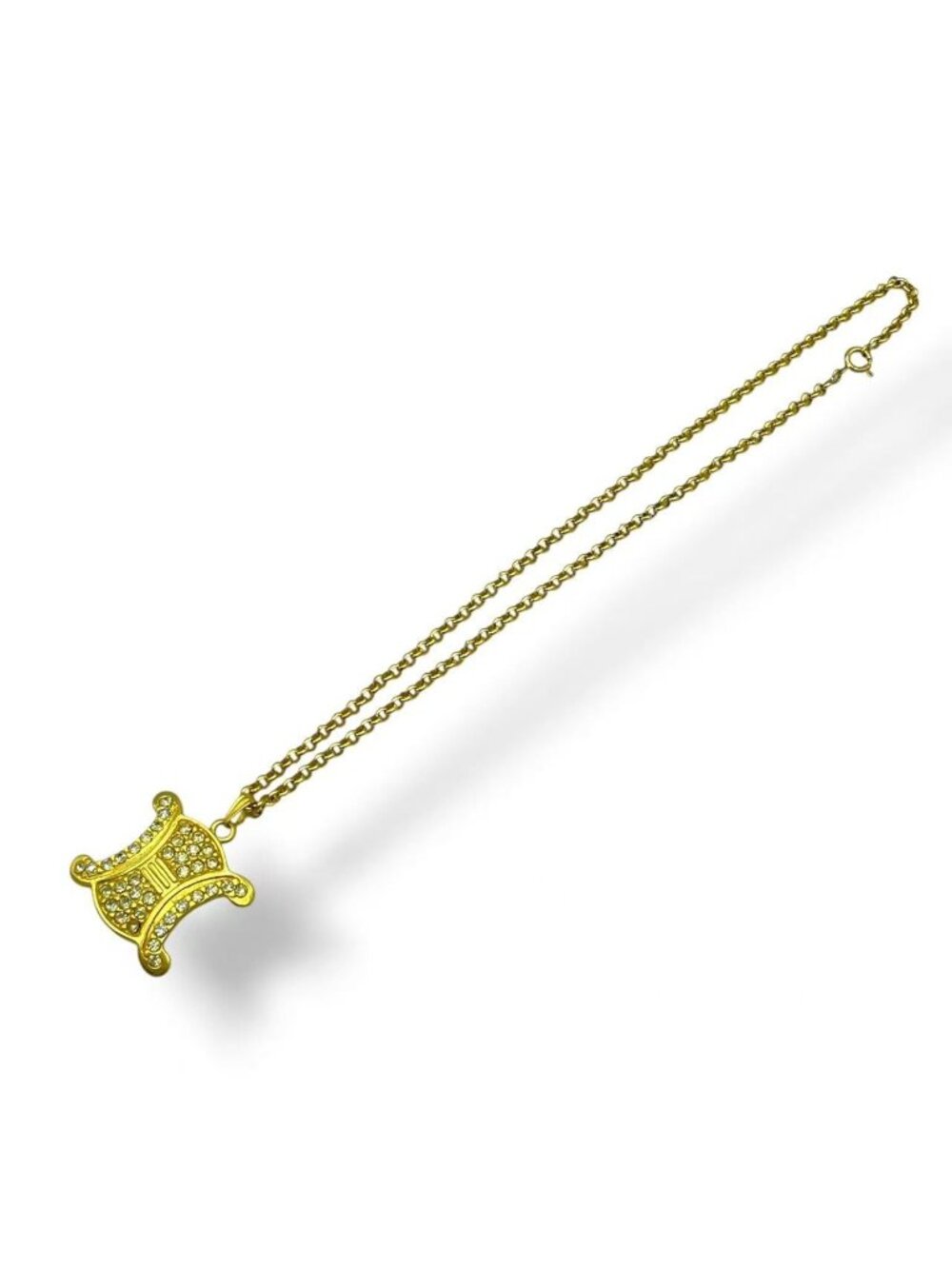 Celine Necklace Macadam Rhinestone Gold